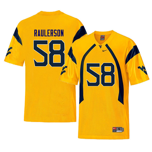 NCAA Men's Ray Raulerson West Virginia Mountaineers Yellow #58 Nike Stitched Football College Retro Authentic Jersey LK23T05OV